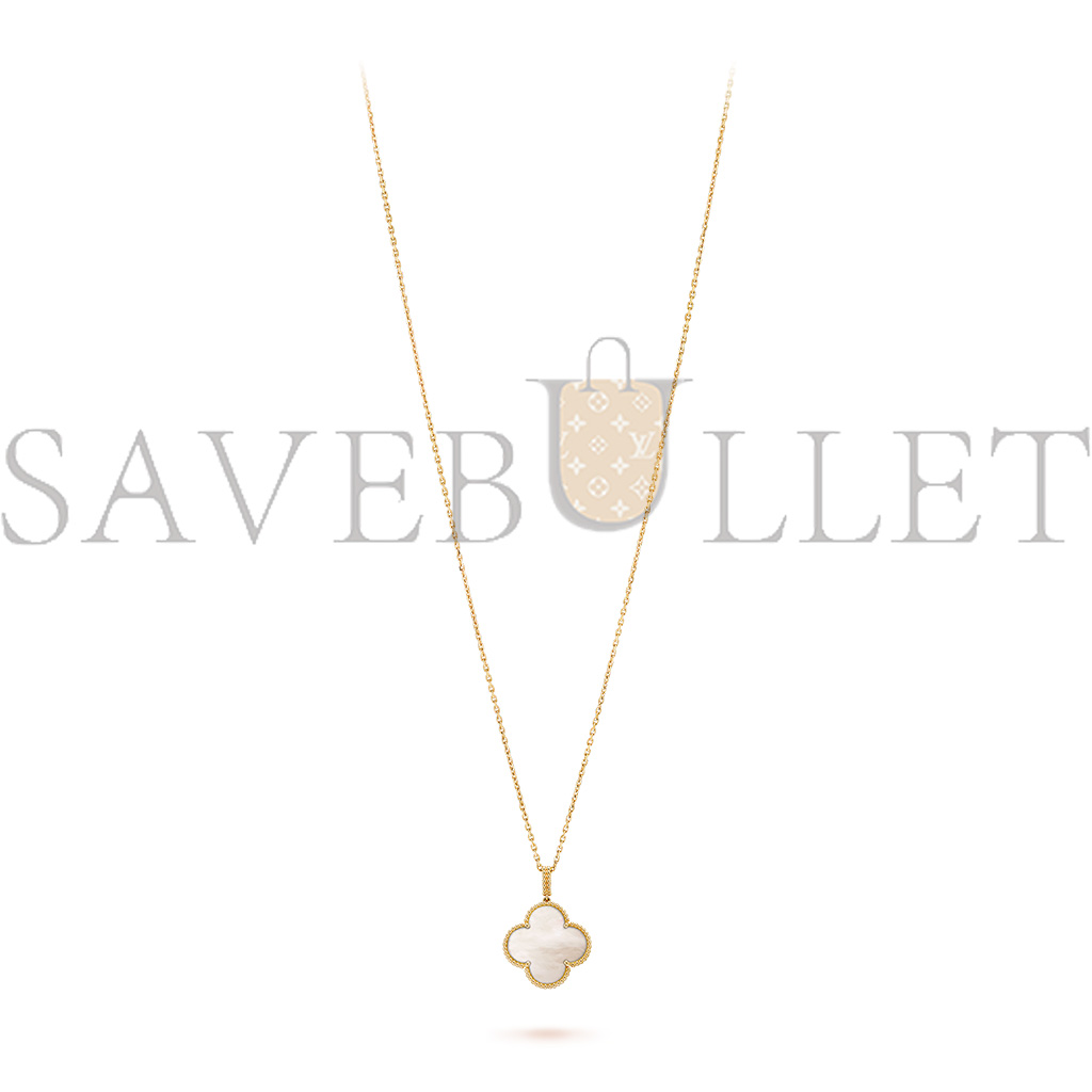 VAN CLEEF & ARPELS MAGIC ALHAMBRA LONG NECKLACE, 1 MOTIF - YELLOW GOLD, MOTHER-OF-PEARL  VCARO49L00